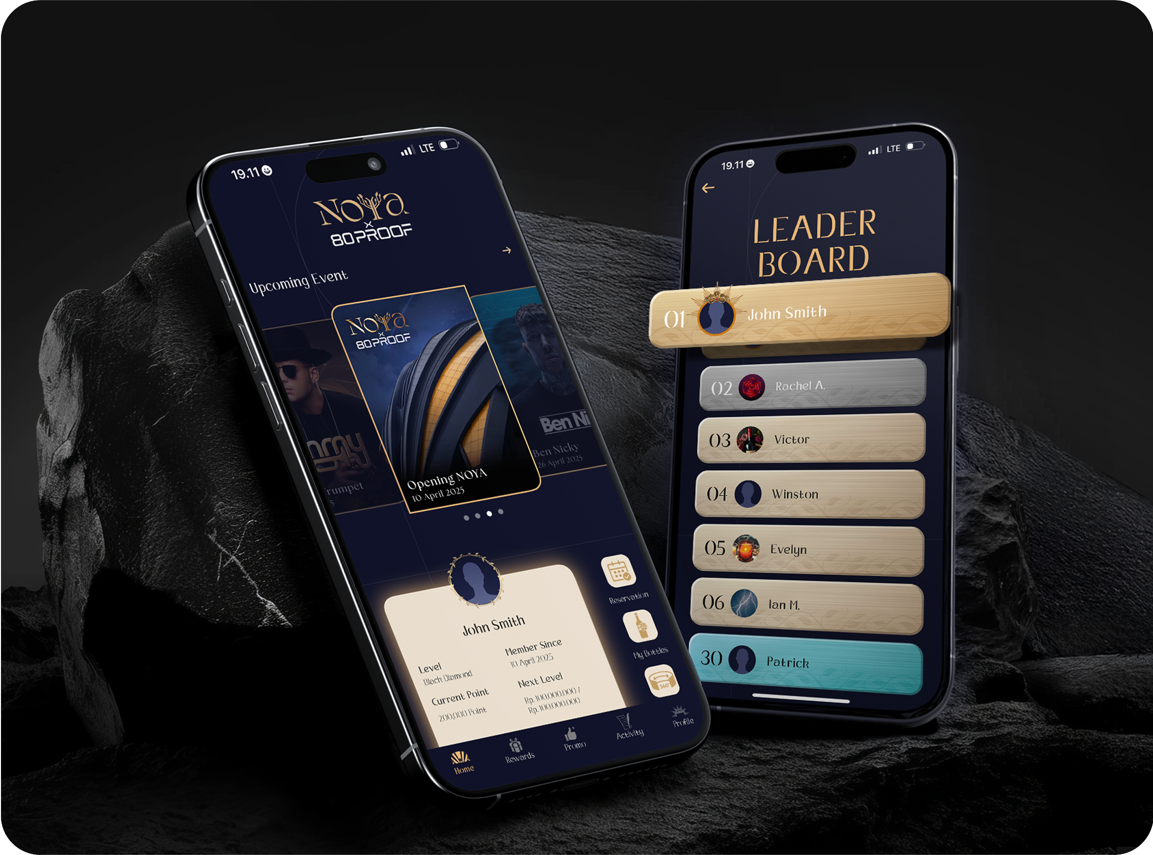 Phone mockup featuring NOYA app