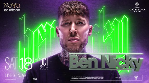 Ben Nicky performing live at NOYA x 80 Proof nightclub event