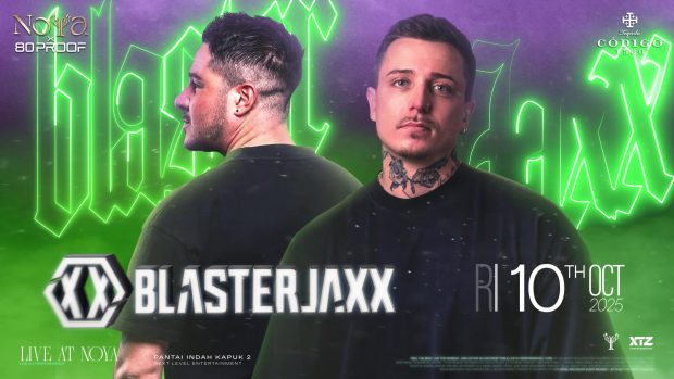 Blasterjaxx performing live at NOYA x 80 Proof nightclub event