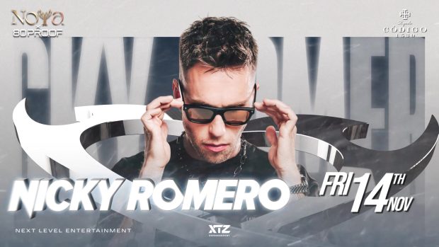 NICKY ROMERO performing live at NOYA x 80 Proof nightclub event